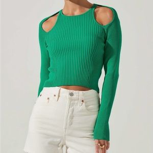 Green ASTR the Label sweater NWTO